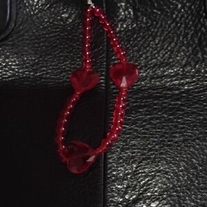 Red Heart Beaded Keychain/Bag Charm  - Women Jewelry